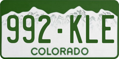 CO license plate 992KLE