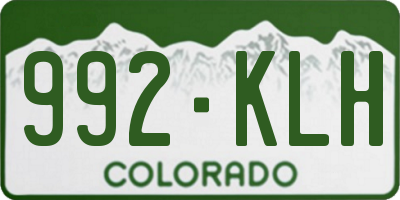 CO license plate 992KLH