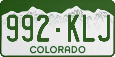 CO license plate 992KLJ