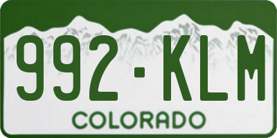 CO license plate 992KLM
