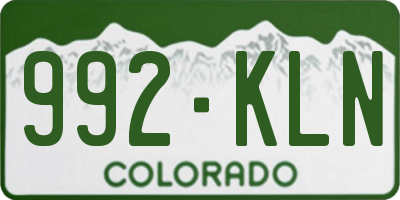 CO license plate 992KLN