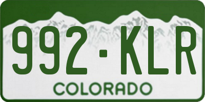 CO license plate 992KLR