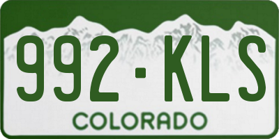 CO license plate 992KLS
