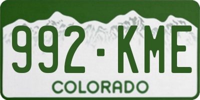 CO license plate 992KME