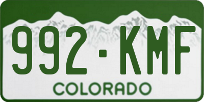 CO license plate 992KMF
