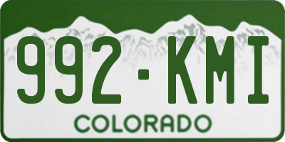 CO license plate 992KMI