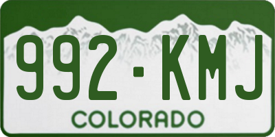 CO license plate 992KMJ