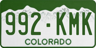 CO license plate 992KMK