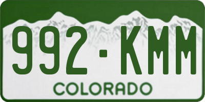 CO license plate 992KMM