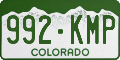 CO license plate 992KMP