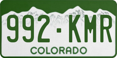CO license plate 992KMR