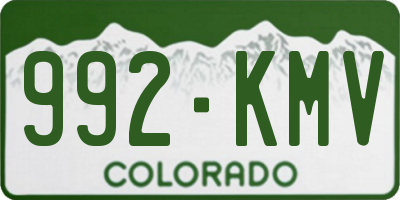 CO license plate 992KMV