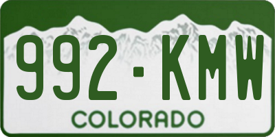 CO license plate 992KMW