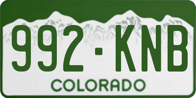 CO license plate 992KNB