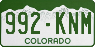 CO license plate 992KNM