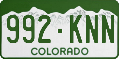 CO license plate 992KNN