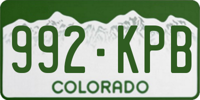 CO license plate 992KPB