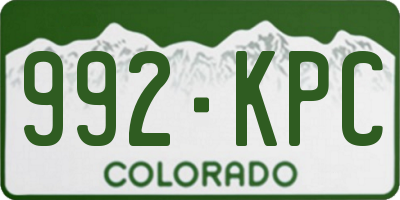 CO license plate 992KPC