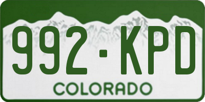 CO license plate 992KPD