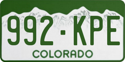 CO license plate 992KPE