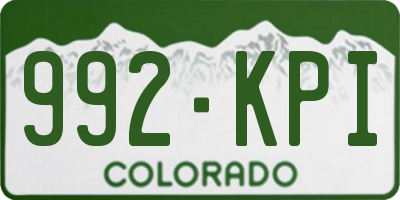 CO license plate 992KPI