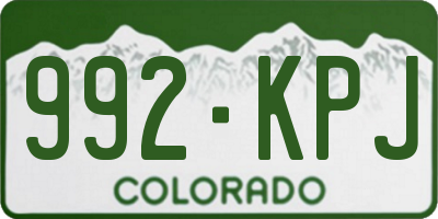 CO license plate 992KPJ
