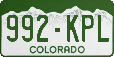 CO license plate 992KPL