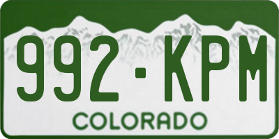 CO license plate 992KPM