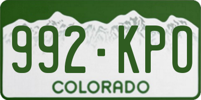 CO license plate 992KPO