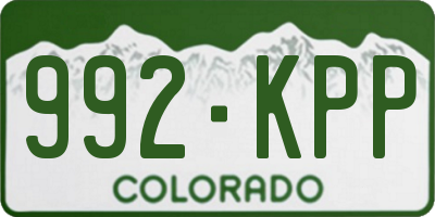 CO license plate 992KPP