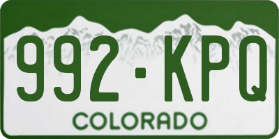 CO license plate 992KPQ