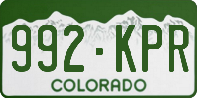 CO license plate 992KPR