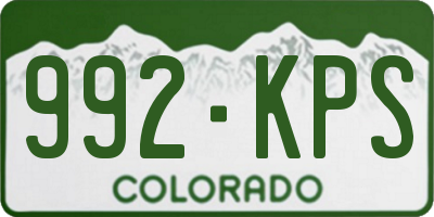 CO license plate 992KPS