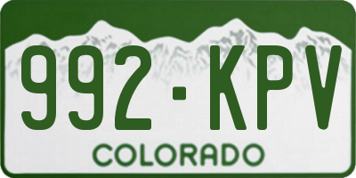 CO license plate 992KPV