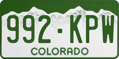 CO license plate 992KPW
