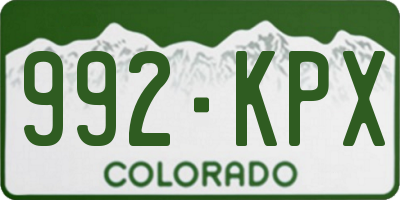 CO license plate 992KPX