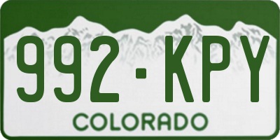 CO license plate 992KPY