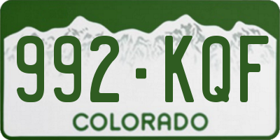 CO license plate 992KQF