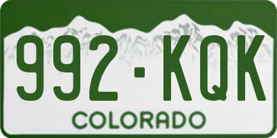 CO license plate 992KQK