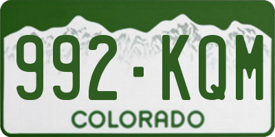 CO license plate 992KQM