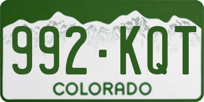 CO license plate 992KQT