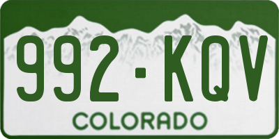 CO license plate 992KQV