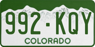 CO license plate 992KQY
