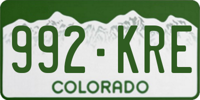 CO license plate 992KRE