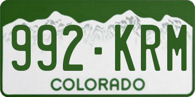 CO license plate 992KRM
