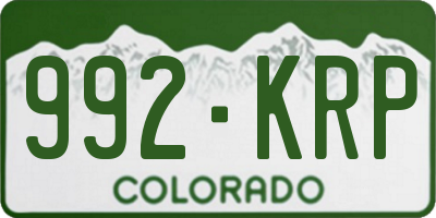 CO license plate 992KRP