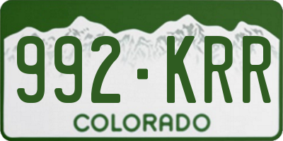 CO license plate 992KRR