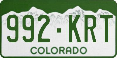 CO license plate 992KRT