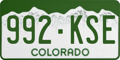 CO license plate 992KSE