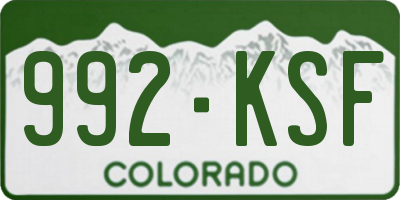 CO license plate 992KSF
